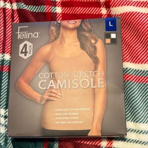 Felina Cotton Stretch Camisole 4-Pack - Tan